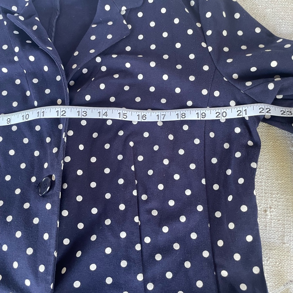 Talbots Navy and White Polka Dot Jacket